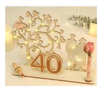 ARTREE Cadeau d'argent en bois 40 ans de mariage - Décoration de mariage ru vec arbre en cœur et LED - Idée cadeau pour 40e anniversaire de mariage