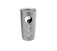 Arts martiaux Aïkido Tao Yin Yang Symbole caractères chinois Gobelet isotherme en acier inoxydable double paroi