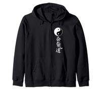 Arts Martiaux Aïkido Tao Yin Yang Symbole caractères Chinois Sweat à Capuche