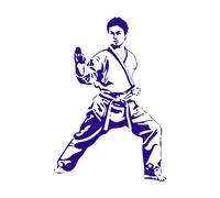 Arts martiaux Combattant de karaté Guerrier ninja Assassin de karaté ninja Décorations murales en vinyle 48x70.1cm Décoration de carrosserie Bleu foncé