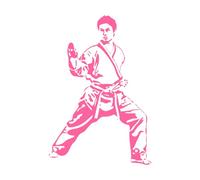 Arts martiaux Combattant de karaté Guerrier ninja Assassin de karaté ninja Stickers lettrage 48x70.1cm Personnalisation Rose