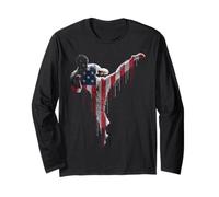 Arts Martiaux MMA Karaté Drapeau Américain USA Drip Graffiti Manche Longue