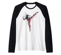 Arts Martiaux MMA Karaté Drapeau Américain USA Drip Graffiti Manche Raglan