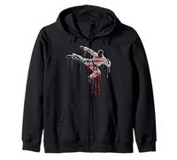Arts Martiaux MMA Taekwondo Drapeau Américain USA Drip Graffiti Sweat à Capuche