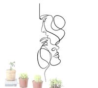 Arts Muraux Minimalistes En Métal - Dessins Abstraits De Visages De Couple, Sculptures D' Et De Femme Célibataires | Décorations Murales De Maisons Modernes Pour Chambres À Coucher, Salon, Bureau
