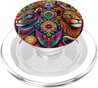 Arts psychédéliques pour Filles, Vision Animale Abstraite Trippy PopSockets PopGrip pour MagSafe
