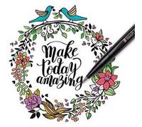 Arts Stylo feutre Brush Sign Pen SES15, jaune fluo