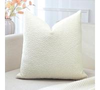 Artscope Housse de Coussin, Lot de 1 en Bou Canapé Taie d'oreiller de Couleur Pure pour Maison Salon Chambre Décoration D'intérieur 50x50cm, Crème Beige