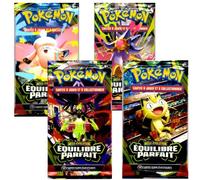 Artset Complet 4 Boosters Pokémon Équilibre Parfait - Version Française - 4 Designs Différents - 40 Cartes Pokémon - Boosters Neufs et Scellés