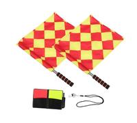 ARTSEWPLY 1 Ensemble Jeu de cartons et Jaunes d'arbitre Juge de Touche sifflet d'arbitre Trousses Drapeau d'arbitre de compétition cartons et Jaunes pour Football PVC