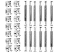 ARTSEWPLY 10 Ensembles Kit de Connecteurs Meubles Double Tête Fer avec Vis à Came Excentrique Réglable pour Armoires Commodes