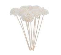 ARTSEWPLY 10 pièces Bâtons Diffuseurs Décoratifs Fleurs Beige Tiges Rotin pour Maison Bureau Ambiance Naturelle