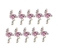 ARTSEWPLY 10 pièces Flamingo Charms Alliage Lot de Pendentifs DIY pour Fabrication de Bijoux Bracelets Colliers Accessoires Création