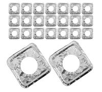 ARTSEWPLY 100 Couvercles Jetables en Aluminium Épais 3,5 Mm pour Brûleurs de Cuisinière à Gaz, Carrés Ajustables Anti-huile et Faciles à Nettoyer, Protège-poêles Cuisine Gaz, 100 Pièces