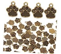 ARTSEWPLY 100pièces Pendentifs Charmes Patte De Chien Métal Pour Création De Bijoux Breloques Pour Bracelets Et Colliers Allié Couleur Antique