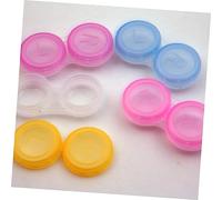 ARTSEWPLY 10pièces Boîte Lentilles Contact Simple Double Cadre Étanche pour Voyage Et Usage Quotidien Bleu Transparente
