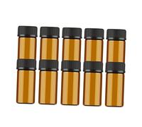 ARTSEWPLY 10pièces Bouteille Verre Petite De Lot De Flacons Vides Marron Foncé Avec Couvercle Et Bouchon Pour Huiles Essentielles Parfums Et Chimie