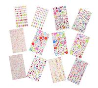 ARTSEWPLY 12 Feuilles Autocollants Cristal à Dos Plat Pierres Précieuses Artisanales Pour Bijoux De Maquillage Décoration Créative Et Loisirs