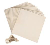 ARTSEWPLY 12 Pièces Lot de Carrés Contreplaqué pour Travaux Manuels Planches Brutes à Découper Graver Peindre Base pour Loisirs Créatifs