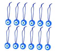 ARTSEWPLY 12 pièces Lot de Pendentifs Œil Bleu Verre Accessoires DIY de Protection les Négatives Décorations et Bijoux Artisanaux