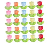 ARTSEWPLY 120 pièces Lot de Perles Tulipe Translucides Multicolores pour Création Bijoux DIY Perles Solides pour Bracelets Colliers et Chaînes Téléphone Accessoires Artisanaux Polyvalents