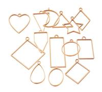 ARTSEWPLY 14 Pièces Kit de Création de Pendentifs Alliage Ouverts Formes Géométriques Cadres Creux pour Fabrication de Bijoux DIY Charms pour Bracelets et Colliers et Décoratif