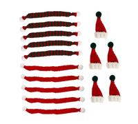 ARTSEWPLY 15 Pièces Mini Décoration De Chapeau De Noël Foulard Ornement Petit Chapeau De Noel Thème Mignon Décorations De Noël Tout Petit Veille Tricoter Petite Couverture Rouge Fil