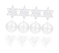 ARTSEWPLY 15 pièces Moule à Bombes de Bain Transparent Plastique Boules de Noël Décoratives DIY Formes Cœur Étoile et Ronde pour Fêtes Mariages et Décoration Dintérieur
