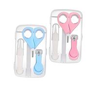 ARTSEWPLY 2 ensembles Kit de Coupe-ongles Garçon Fille avec Boîte de Rangement Ciseaux Ergonomiques Douce et Pince à Épiler Sécurisée pour Garçons et Filles Trousse Soin des Ongles