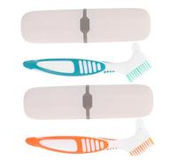 ARTSEWPLY 2 Ensembles Kits Brosses à Dents Souples pour Voyage avec Boîtes Étanches Rangement Hygiénique et Protection Anti-déformation pour Nettoyage Buccal Déplacement