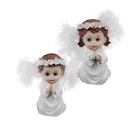ARTSEWPLY 2 Pièces Angel Figurines Resin Miniature Girl And Boy Cherub Statues With Wings For Christmas Party Desktop Decoration