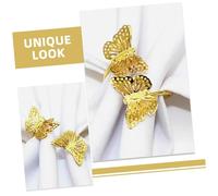 ARTSEWPLY 2 pièces Anneaux de Serviette Décoratifs Dorés Bague Serviette Table Élégante pour Mariage Fête Dîner Romantique Cadeau Noce Décoration de Table Créative