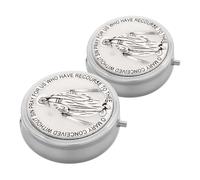 ARTSEWPLY 2 pièces Boîte Catholique pour Chapelet Alliage de Zinc Mini Coffret Bijoux Religieux Portable pour Première Communion Rangement Spirituel Pratique et Élégant Lot