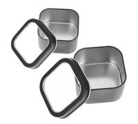 ARTSEWPLY 2 pièces Boîtes Étain Carrées pour Bougies et Bonbons Contenants Résistants et Réutilisables Rangement Vintage pour Trésors et Loisirs avec Couvercle Noir Grand et Moyen