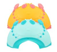ARTSEWPLY 2 pièces Bonnet de Garçon Fille Ajustable Silicone Protège Yeux et Oreilles Étanche et Antidérapant Jaune et Vert pour Lavage Cheveux Garçon Fille