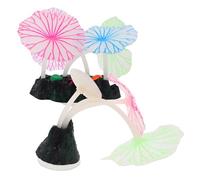 ARTSEWPLY 2 pièces Décoration Aquarium Phosphorescente Silicone Méduse et Lotus Réaliste Ornement Lumineux pour Bocal et Réservoir Décor Intérieur Original