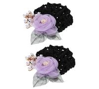 ARTSEWPLY 2 pièces Filets à Chignon Fleurs Minimalistes Couvre Chignon Solide et Élégant Accessoires Coiffure pour Infirmières et Hôtesses Lot de Maintien Durable