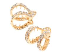 ARTSEWPLY 2 Pièces French Hair Clips With Rhinestone Accent For Short Hair Secure Ponytail Clamps For Women Durable