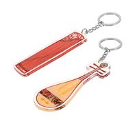 ARTSEWPLY 2 Pièces Guzheng And Pipa Keychain Set Traditional Chinese Musical Instrument Ornament For Music Lovers Lightweight Keyring Bag Pendant Charm For Handbags And Backpacks