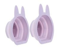 ARTSEWPLY 2 Pièces Nettoyants Pinceaux Maquillage Silicone Forme Lapin et Suspendable Doux et Pratique pour Éponges et Pinceaux