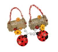 ARTSEWPLY 2 pièces Panneau de Porte Résine Coccinelle Vintage Décoration Suspendue Rétro pour Porte Entrée Chambre et Mur Style Rustique Élégant