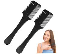 ARTSEWPLY 2 pièces Peigne à Cheveux Double Lame Rasoir Effileur Sécurisé pour Coupe et Désépaississement Outil Coiffure DIY Portable pour Cheveux Épais