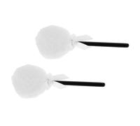 ARTSEWPLY 2 Pièces Puff Douce Fluffy à Longs Poils pour Visage et Corps Applicateur Maquillage Naturel sans Effet Paquet Blanc