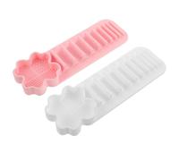 ARTSEWPLY 2 Pièces Silicone Makeup Brush Organizer Wall-mounted Drying Rack With Suction Cup Multi-functional Cosmetic Brush Storage Holder For Makeup Tools Space-saving And Installation