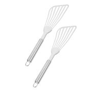 ARTSEWPLY 2 pièces Spatule Inoxydable Résistante Chaleur avec Fentes pour Filtrage Dhuile Ustensile Cuisine Polyvalent pour Barbecue Poisson Steak et Repas Extérieurs