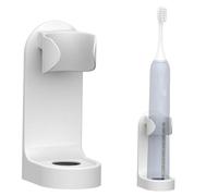 ARTSEWPLY 2 pièces Support Mural pour Brosses à Dents Électriques Blanc Rack de Rangement sans Perçage Porte Brosse Dent Électrique Compatible Modèles Installation Facile et Sécurisée sans