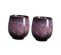 ARTSEWPLY 2 pièces Tasse à Thé Céramique Lot de Tasses Kung Fu Au Design Traditionnel Bord Arrondi pour Prise Main Sûre et Confortable pour Usage et Événements Familiaux