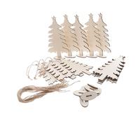 ARTSEWPLY 20 Pièces Découpes Sapin de Noël Bois à Peindre Ornements Suspendus ou Décorations de Table Bois pour Loisirs Créatifs DIY Supports et Corde Inclus