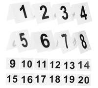 ARTSEWPLY 20 Pièces Lot de Marqueurs Numéros Réutilisables Acrylique Numéros à Marqueurs de Table Compacts pour Restaurant Étiquettes Numérotées Preuve Format Blanc Noir