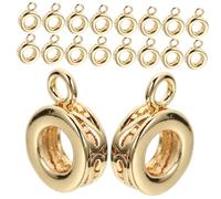ARTSEWPLY 20 pièces Perles Tube Cuivre pour Fabrication de Bijoux Breloques Métalliques avec Boucle Espacement pour Bracelets DIY Accessoires Créatifs pour Colliers et Bracelets